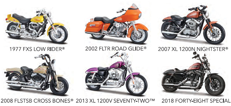 Maisto 31360AL-SET 1/18 Scale Harley-Davidson Series 38 - Six-Piece SET