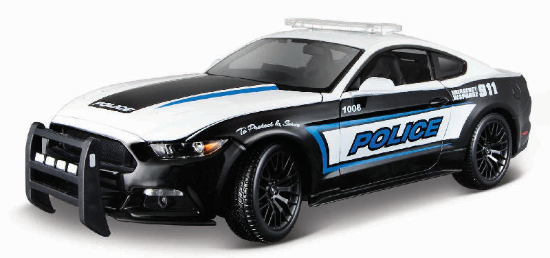 Maisto 31397BKWT 1/18 Scale Police - 2015 Ford Mustang