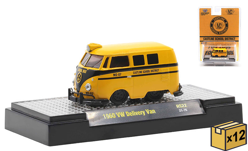 M2Machines 31500-HS22-CASE 1/64 Scale 1960 Volkswagen Shorty School Bus