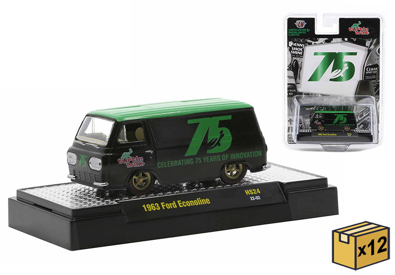 M2Machines 31500-HS24-CASE 1/64 Scale Turtle Wax - 1963 Ford Econoline Van
