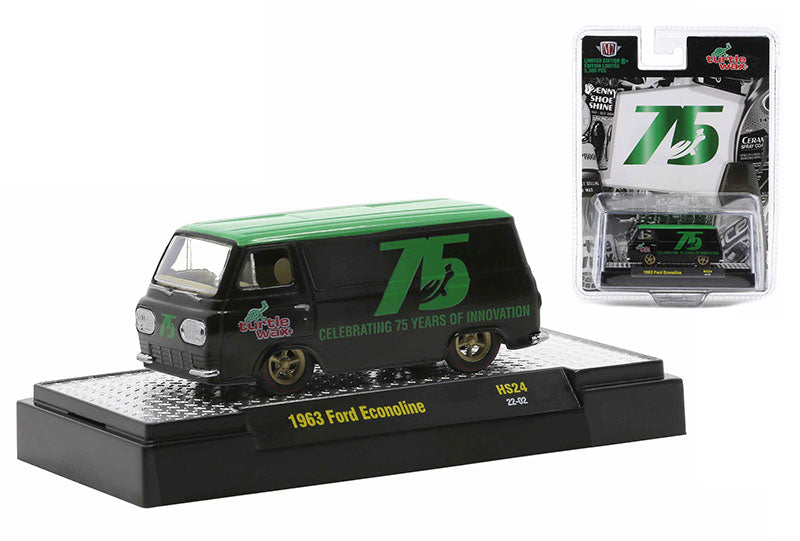 M2Machines 31500-HS24 1/64 Scale Turtle Wax - 1963 Ford Econoline Van Special