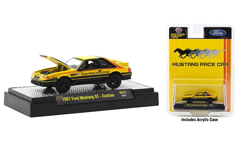 M2Machines 31500-HS31 1/64 Scale 1987 Ford Mustang GT Custom Pace Car Special