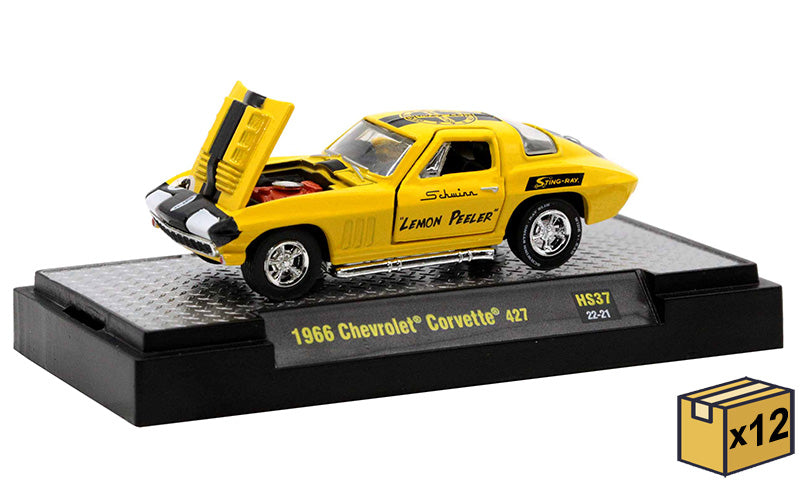 M2Machines 31500-HS37-CASE 1/64 Scale Schwinn Lemon Peeler - 1966 Chevrolet Corvette 427