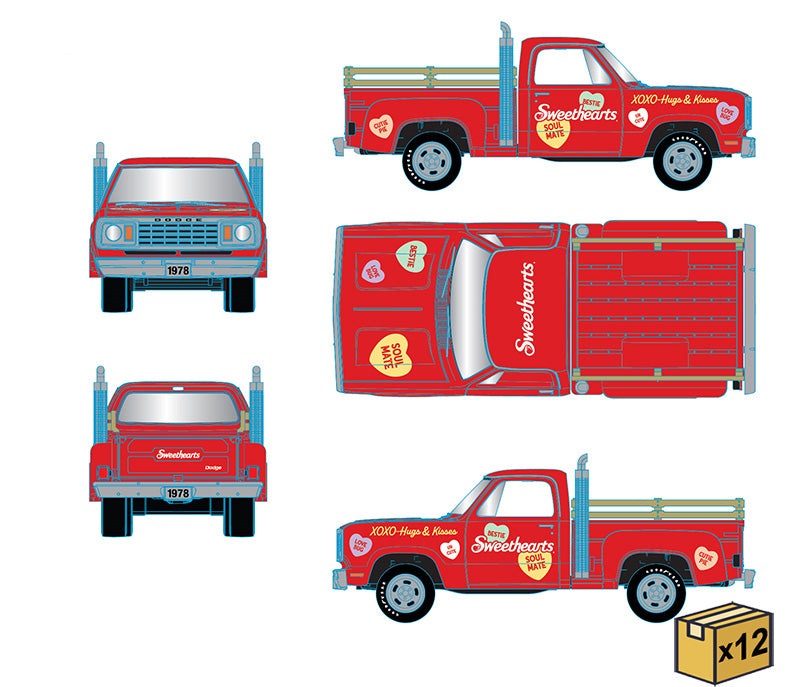 M2Machines 31500-HS46-CASE 1/64 Scale Sweethearts - 1978 Dodge Adventurer 150 Pickup Special