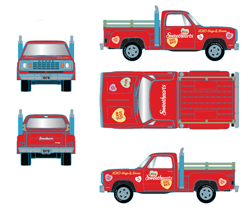M2Machines 31500-HS46 1/64 Scale Sweethearts - 1978 Dodge Adventurer 150 Pickup Special