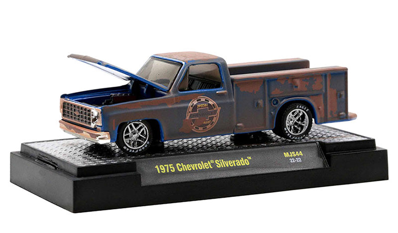 M2Machines 31500-MJS44 1/64 Scale Chevrolet Special Equipment - 1975 Chevrolet Silverado Utility