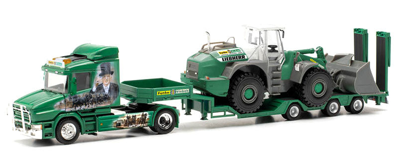 Herpa 315562 1/87 Scale Funke Visbek - Scania Hauber Goldhofer All-Rounder Trailer