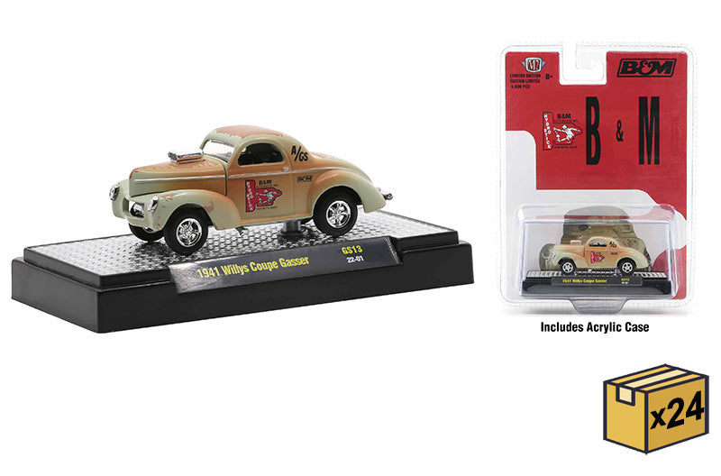 M2Machines 31600-GS13-MSTR 1/64 Scale B&M Automotive - 1941 Willys Coupe Gasser