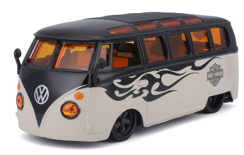 Maisto 32192BKGY 1/25 Scale Harley-Davidson - Volkswagen Samba Van