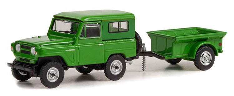 Greenlight 32250-A 1/64 Scale 1972 Nissan Patrol and 1/4 Ton Cargo Trailer