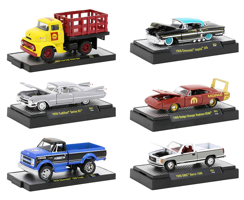 M2Machines 32500-81-CASE 1/64 Scale Auto-Thentics Release 81 - 6-Piece Case Each car