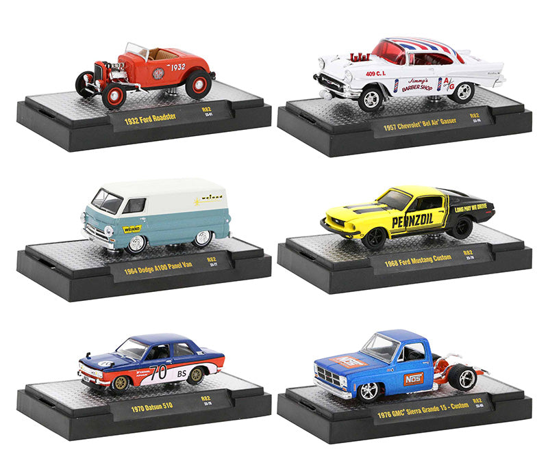 M2Machines 32500-82-CASE 1/64 Scale Auto-Thentics Release 82 - 6-Piece Case Each car