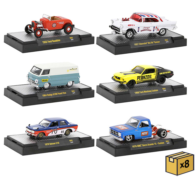 M2Machines 32500-82-MASTER 1/64 Scale Auto-Thentics Release 82 - 48-Piece Assortment Eight 6-Piece