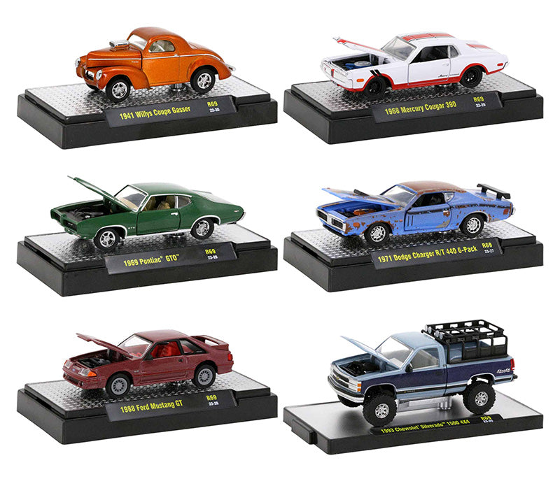 M2Machines 32600-69-CASE 1/64 Scale Auto-Thentics Release 69 - Six Piece Assortment 6-Piece