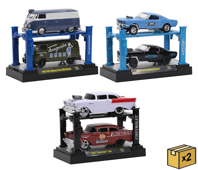 M2Machines 33000-22-CASE 1/64 Scale Auto-Lift Release 22 - 6-Piece Case Two 3-Piece
