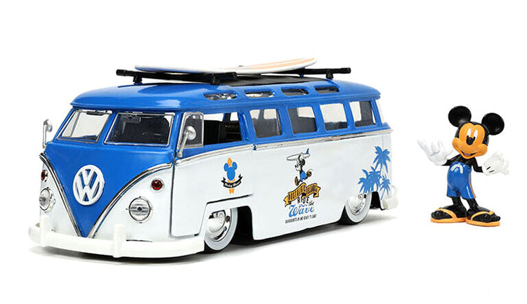 Jada Toys 33179 1/24 Scale Mickey and Friends - Volkswagen T1 Surf Bus