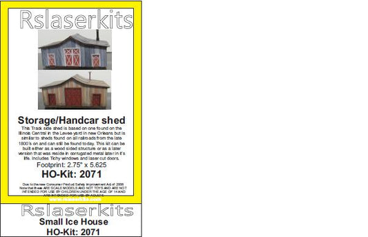 RS Laser Kits 2071 Ho Storage/Handcar Shed