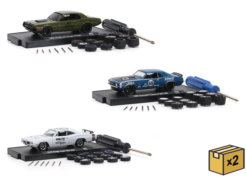 M2Machines 34001-09-CASE 1/64 Scale Auto-Wheels Release 9 - 6-Piece Case Two 3-Piece