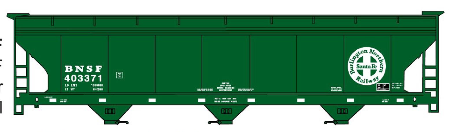 Accurail 2093 Ho 3-Bay Acf Cvd Hopper Bnsf