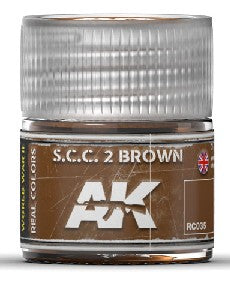 AK Interactive RC35 Real Colors: SCC 2 Brown Acrylic Lacquer Paint 10ml Bottle