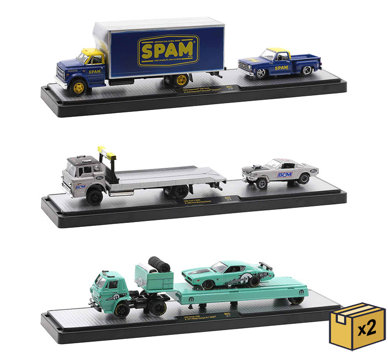 M2Machines 36000-55-CASE 1/64 Scale Auto-Haulers Release 55 - 6-Piece Case Two 3-Piece