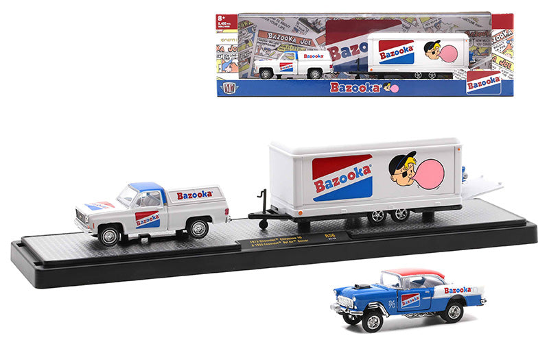 M2Machines 36000-56-B 1/64 Scale Bazooka - 1973 Chevrolet Cheyenne 10 and 1955