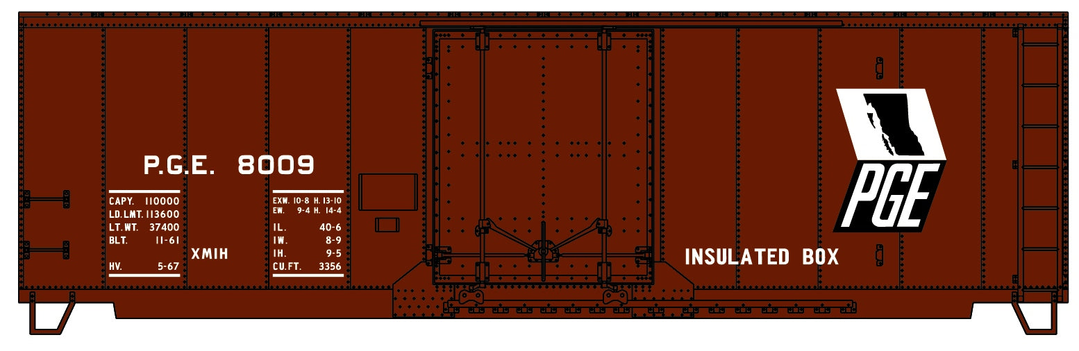 Accurail 3135 40' Insulated Steel Boxcar Pge