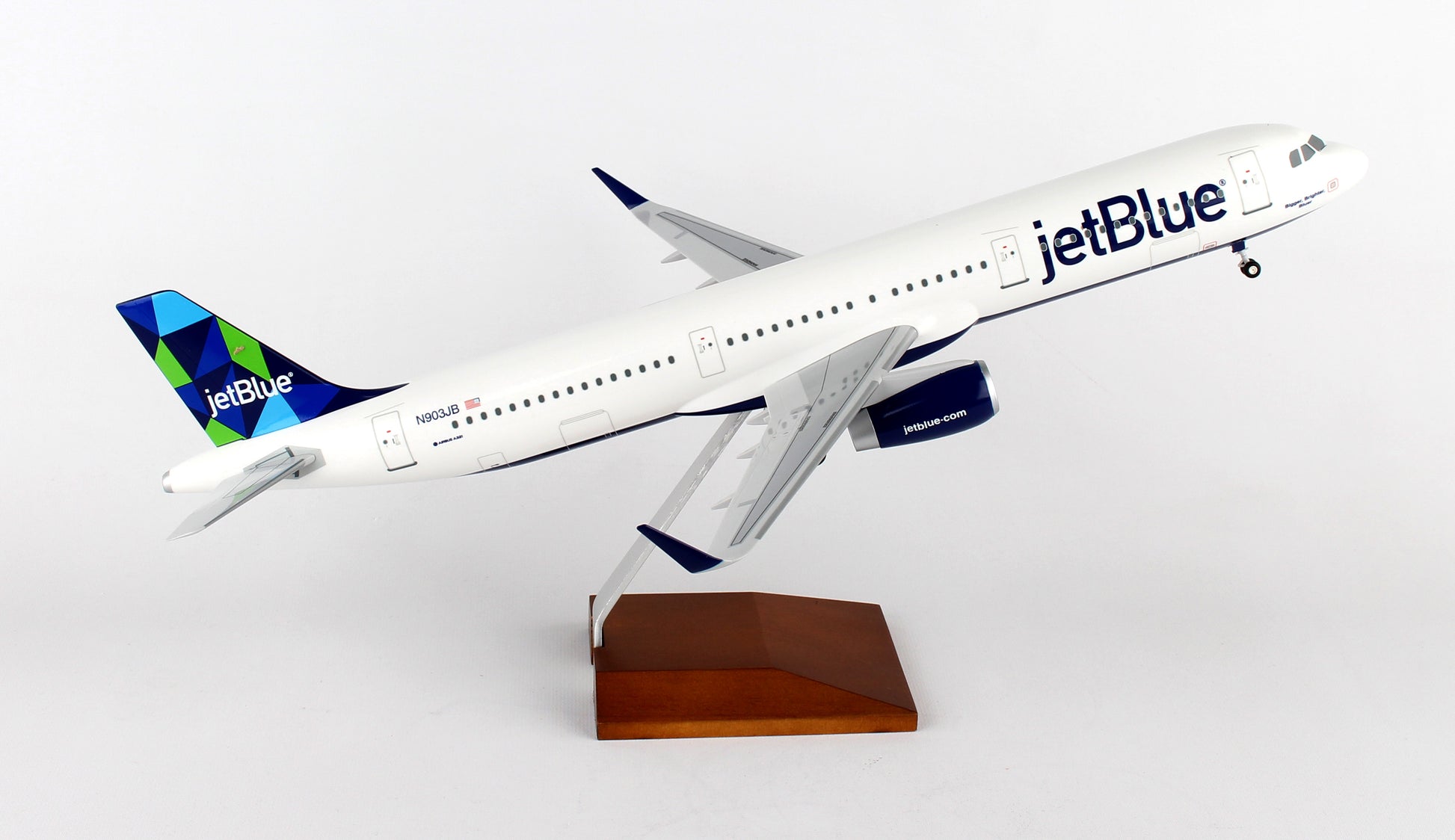 Skymarks Supreme SKR8321 Skymarks Jetblue A321 1/100 Prism W/Wood Stand & Gear