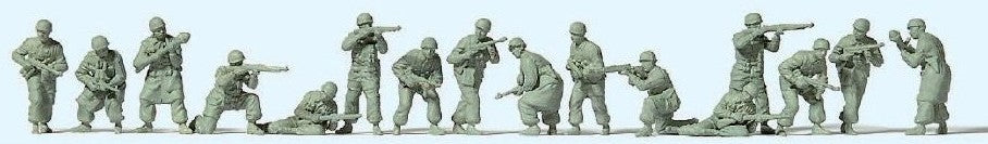 Preiser 16624 HO Unpainted German Paratroopers in Combat 1939-45 (16) Kit)