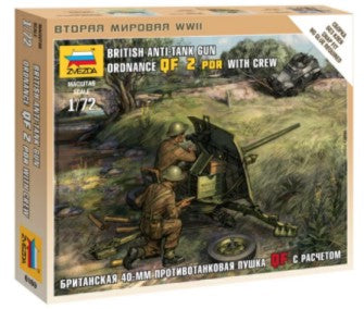 Zvezda 6169 1/100 British QF 2-Pdr Anti-Tank Gun w/2 Crew (Snap)