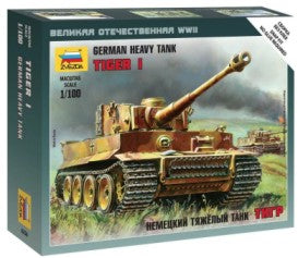 Zvezda 6256 1/100 German Tiger I Heavy Tank (Snap)