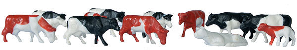 Kibri 38152 1/87 Scale Cows - Set of 12 pieces Made
