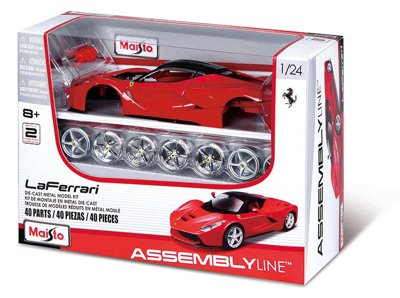 Maisto 39129R 1/24 Scale LaFerrari in Red - Assembly Line Diecast Metal