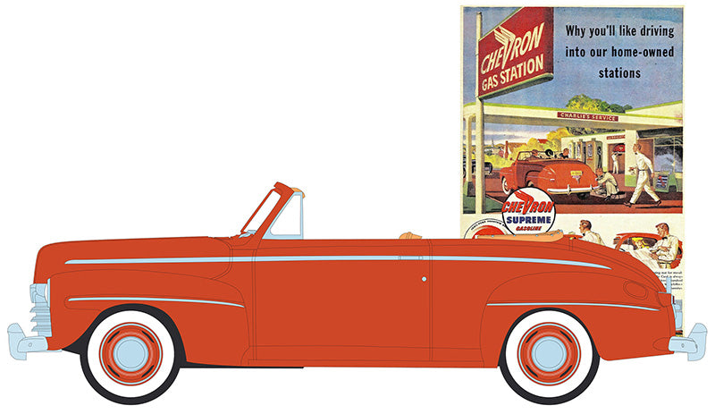 Greenlight 39140-A 1/64 Scale Chevron Supreme - 1946 Ford Super Deluxe Convertible