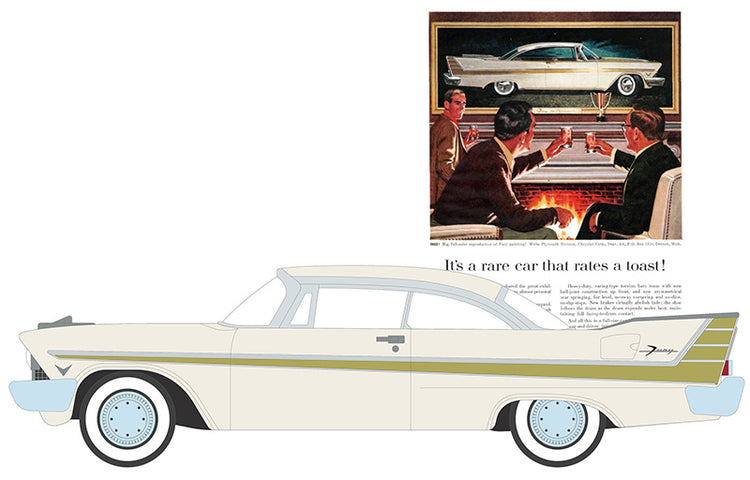 Greenlight 39140-B 1/64 Scale 1957 Plymouth Fury Vintage Ad Cars Series 10