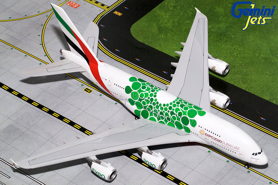 Gemini Jets 1/200 G2UAE774 Gemini200 Emirates A380 1/200 Green Expo 2020 Reg#A6-Eew