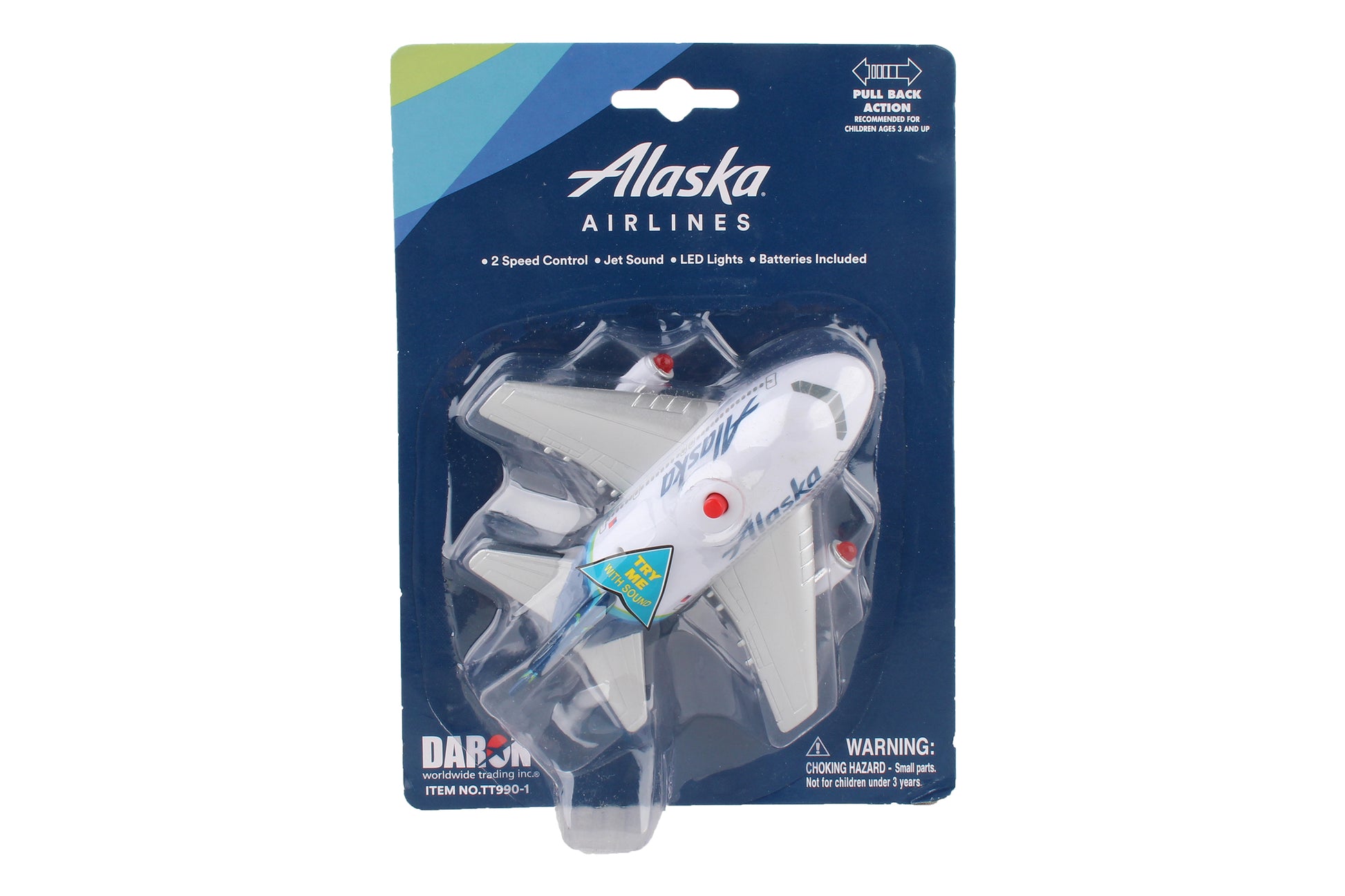 Daron Toytech TT990-1 Alaska Airlines Pullback W/Light & Sound New Livery