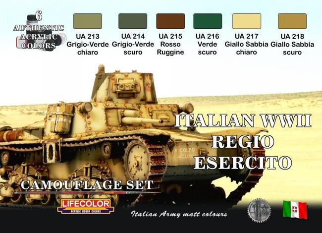 Lifecolor CS8 Italian WWII Army Camouflage Acrylic Set (6 22ml Bottles)