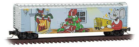 Micro Trains Line 50700710 Z Scale 50' Plug-Door Boxcar - Ready to Run -- 2021 Micro-Mouse Christmas Car