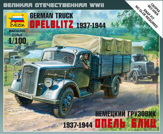 Zvezda 6126 1/100 Opel Blitz Truck 1937-44 (Snap)