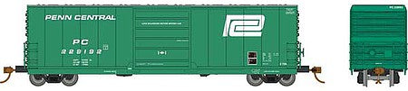 Rapido Trains 139001 HO Scale Evans X72A Boxcar 6-Pack - Ready to Run -- Penn Central (Jade Green, white, Large Logo)