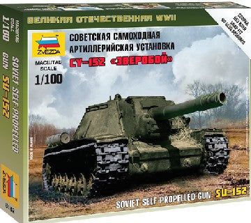 Zvezda 6182 1/100 WWII Su152 Self-Propelled Gun Tank (Snap)