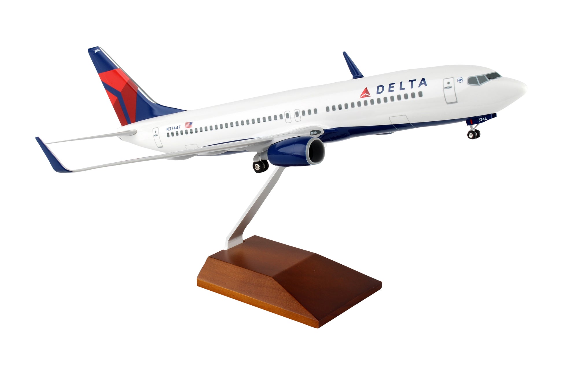 Skymarks Supreme SKR8206 Skymarks Delta 737-800 1/100 W/Gear & Wood Stand
