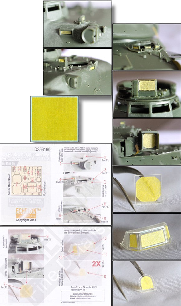 Echelon Decals 356160 1/35 AMX30B & AUF1 155mm SPH Vision Block & Panel Masks for MGK (D)