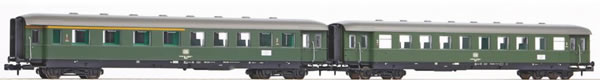 Piko 40621 N Scale N 2-Car Set Skirted Pass Cars 2nd & 1st/2nd Cl. DB IV