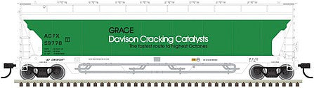 Atlas 20006277 HO Scale Pressureaide Centerflow Hopper - Ready to Run - Master(R) -- Grace Davison 59783 (green, white)