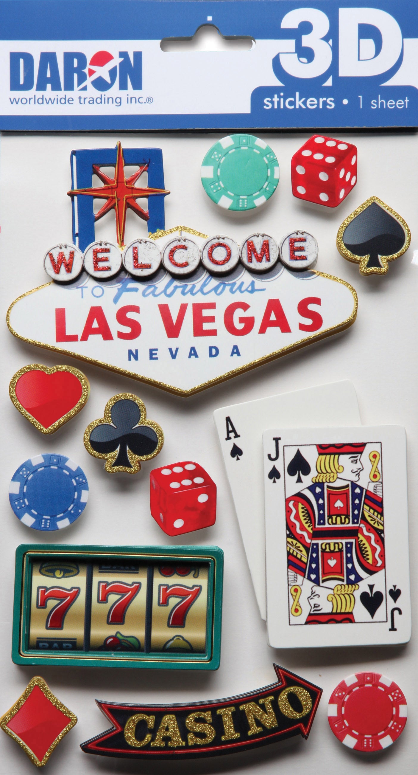 Daron 3D Sticker Sets PP3120 3D Sticker Set - Las Vegas