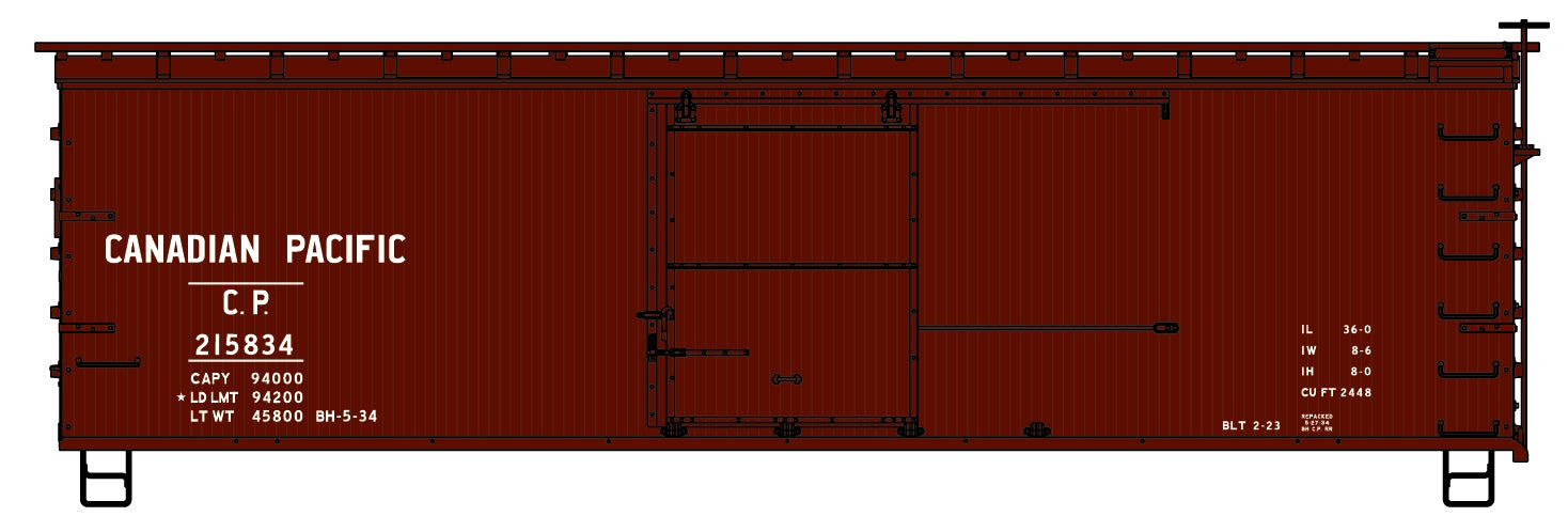 Accurail 1304 Ho 36' Dbl Sht Wood Boxcar Cp
