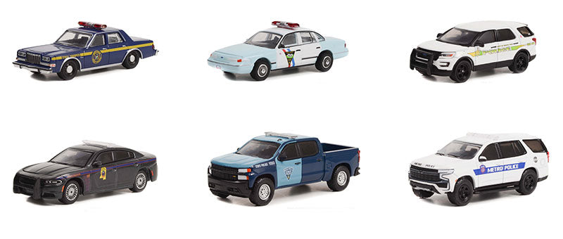 Greenlight 43000-CASE 1/64 Scale Hot Pursuit Series 42 6-Piece Set