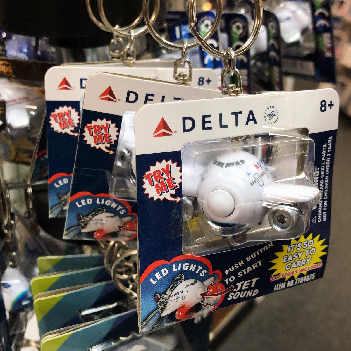 Daron Airplane Keychains W/Light & Sound TT84675 Delta Keychain W/Light & Sound